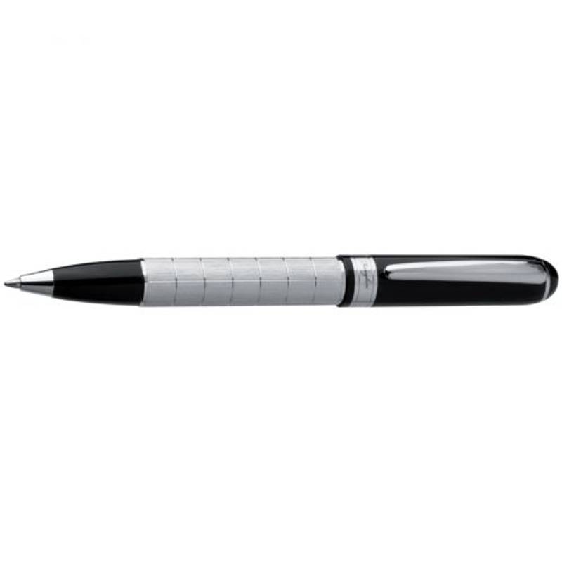 Kuličkové pero značky Ferraghini, stříbrná a černá